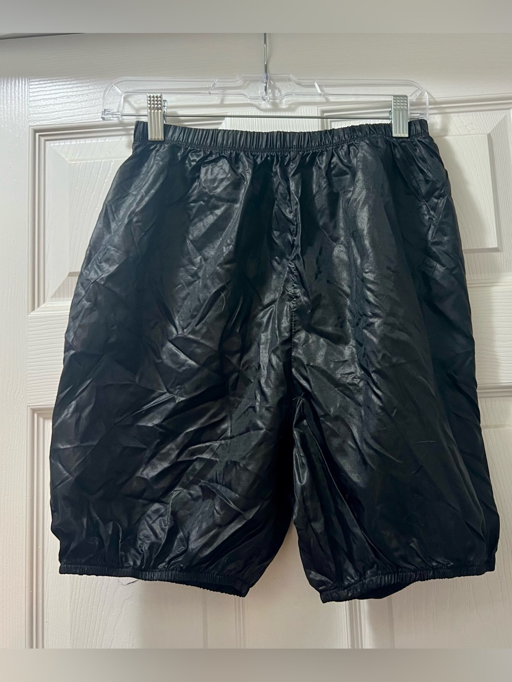 Black Lightweight Nylon “Trash Bag” Shorts